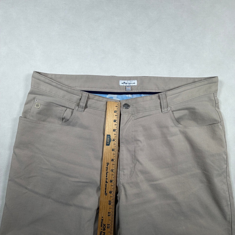 Peter Millar Mens 38x32 Performance Five Pocket Pants Golf Khaki Tan‎ Beige - Picture 8 of 12